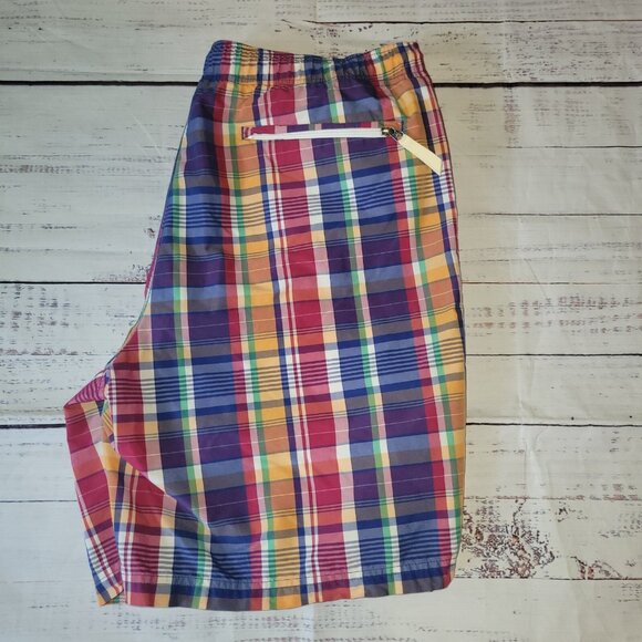 Polo Ralph Lauren Shorts Mens L Swim Trunks Multi Colored Plaid Draw String - Picture 4 of 16